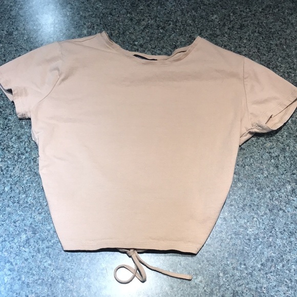 Forever 21 size Medium tan open back with tie shirt - Picture 6 of 9